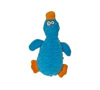 JACK AND VANILLA, Giocattolo interattivo per cani in peluche anatra 25 cm blu, stimola il gioco, resistente, lavabile in lavatrice, ideale per cani piccoli e medi, modello Bubble Plush