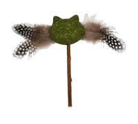 JACK AND VANILLA, Giocattolo interattivo per gatti con cataire e matatabi, design attraente a forma di testa di gatto 15 cm, colore verde/marrone, modello Herbals