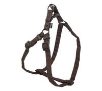 JACK AND VANILLA, Imbracatura ergonomica in Nylon per Cani Regolabile da 53 a 82 cm, con Strisce Riflettenti per Sicurezza, Colore Marrone, Larghezza 25 mm, Modello Comfort