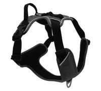 JACK AND VANILLA, Imbracatura ergonomica Nera per Cani, Comfort ottimale, Materiali durevoli, Sicurezza Rinforzata con Strisce Riflettenti, Facile da Usare, XS, Nero, Modello Expedition