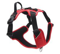 JACK AND VANILLA, Imbracatura ergonomica per Cani, Comfort ottimale con Spallacci Imbottiti, Sicurezza Rinforzata, Facile da Usare, Ideale per Escursioni e Passeggiate, Rosso-L, Modello Expedition