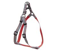 JACK AND VANILLA, Imbracatura ergonomica per Cani, Regolabile, Leggera e Durevole, Design Moderno con Strisce Riflettenti per Sicurezza, Taglia L, Colore Grigio, 20 x 53 - 82 cm, Modello a Strisce