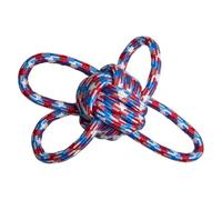 JACK AND VANILLA, Pallina in Corda con 4 Fibbie per Cani, Durevole e Resistente, Ideale per lanciare e Rapporto, 33 cm, 290-300 g, Multicolore, Modello Borabora