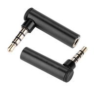 Jack ausiliario del Cavo Audio 90 Gradi ad Angolo retto Jack Stereo da 3,5 mm Maschio a Femmina 2 Pezzi
