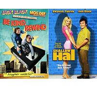 Jack Black Doing Jack Black Stuff 2 Feature Film DVD Bundle- Shallow Hal+ Be Kind Rewind