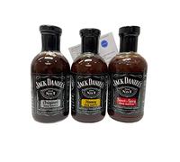 Jack Daniels 19.5oz BBQ Sauce Bundle: Original, Sweet & Spicy, Honey and ThisNThat Recipe Card