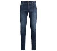 JACK & JONES Jjiglenn Uomo Jeans Blu Scuro W33L34 70% Cotone, 28% Poliestere, 2% elasthane Slim Fit