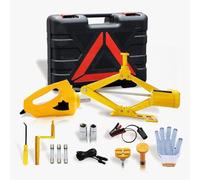 Jack elettrico for auto 12V 3 in 1 tonnellate Set di macchine for sollevamento automobilistico con chiave a impatto Pompa aria Strumenti for riparazione pneumatici