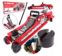 Jack Idraulico 2,5T Piatto Basso Profilo Auto Ribassato Gomme