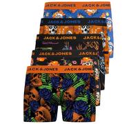 JACK & JONES 12204864 - Confezione di 5 mutande boxer da uomo, colore bianco, nero, blu e grigio, L