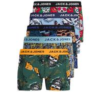JACK & JONES 12204864 - Confezione di 5 mutande boxer da uomo, colore bianco, nero, blu e grigio, XXL