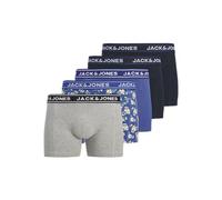 JACK & JONES 5 Pack Jackingston Skull Trunks-Confezione da 5 Pezzi, Chiaro Grigio Melange, L (Pacco da 5) Uomo