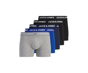 JACK&JONES ACCESSORIES Jacbasic Plain Trunks - Confezione da 5 pezzi, Trunks, Uomo, Nero (Black/Detail:Black - Navy blazer - Surf the web - LGM), L
