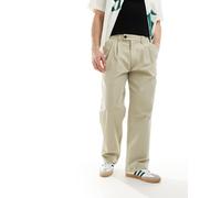 Jack & Jones - Bill - Pantaloni beige a pieghe a fondo ampio-Neutro W30 L32
