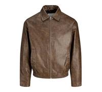JACK & JONES Bomber Bombardiere Jjleon Pu, Marrone Cioccolato, L Uomo