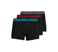JACK & JONES - Boxer - 'JACWAISTBAND' - Uomo (3-PK) (Asphalt/Hawaiian/Red) L