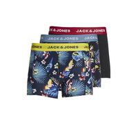 JACK & JONES JACFLOWER Bird Trunks 3 Pack Noos Boxer a Pantaloncino, Surf The Web/Dettagli: Nero - Nero, M Uomo