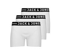 JACK & JONES Sense Trunks 3-pack Boxer, Bianco, Large (Pacco da 3) Uomo