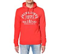 Jack & Jones Buy Always Hood 3 Org - Felpa con Cappuccio, Manica Lunga, Uomo Rosso (Rot (Poppy Red)) M