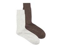 JACK & JONES Jac Premium Socks 2 Pack Noos Calzini, Grigio Chiaro Melange/Confezione: Cioccolato Prugna Melange, Taglia Unica Uomo
