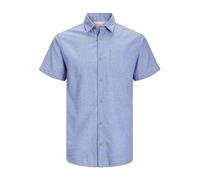 JACK & JONES Camicia a Maniche Corte da Uomo ABEL, Blu Ensign, XXL