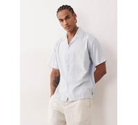 Jack & Jones - Camicia a maniche corte in misto lino azzurra-Blu M
