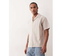 Jack & Jones - Camicia a maniche corte in misto lino beige-Neutro S