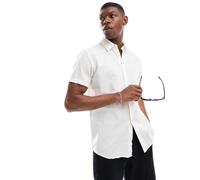 Jack & Jones - Camicia a maniche corte in misto lino bianca-Bianco L