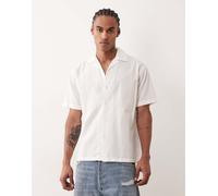 Jack & Jones - Camicia a maniche corte in misto lino bianca-Bianco XXL