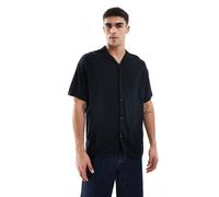 Jack & Jones - Camicia a maniche corte nera con rever-Nero S
