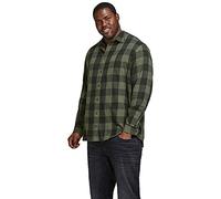 JACK & JONES Camicia a Quadri da Uomo Plus Size Loose Fit, Oliva impolverato, 7XL