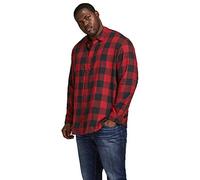 JACK & JONES - Camicia da uomo Gingham a quadri, rosso mattone, XXXXXXXXL