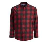 Jack & Jones Camicia a Quadri da Uomo Slim Fit, Rosso (Brick Red/Slim Fit), S