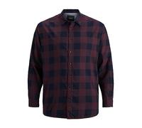 Jack & Jones Camicia a Quadri da Uomo Slim Fit, Rosso (Port Royale/Slim Fit), XL