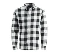 Jack & Jones Camicia a Quadri da Uomo Slim Fit, Whisper Bianco, XL