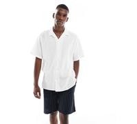Jack & Jones - Camicia bianca testurizzata con colletto a rever-Bianco XXL