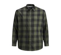 JACK & JONES - Camicia da uomo Gingham a quadri, Oliva impolverato, XXXXXXXXL