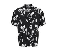 JACK & JONES Camicia da Uomo Jjeff Charge Resort SS SN a Maniche Corte, Nero, M