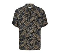 JACK&JONES PLUS Jjejeff Tropical AOP Resort Maglietta SN Pls Camicia a Maniche Corte, Nero, 3XL Uomo