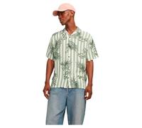 JACK & JONES Camicia da Uomo Jjjeff Resort AOP, Verde Olio., L
