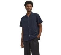 JACK & JONES Camicia da Uomo Joreaster Palma Seersucker SS Manica Corta, Sky Captain/Dettagli: Solido, M