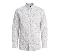 Jack & Jones Camicia da Uomo Jprblayork Print Dobby L/S, Bianco, M