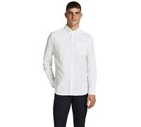 JACK & JONES Camicia da Uomo Slim Fit, White/Fit: Slim Fit., S
