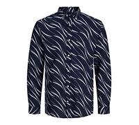 JACK & JONES Camicia fantasia slim fit. Blu