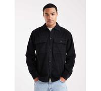 Jack & Jones - Camicia giacca in velluto a coste nera oversize-Nero XS
