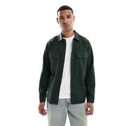 Jack & Jones - Camicia giacca kaki spazzolata-Verde XS