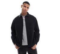 Jack & Jones - Camicia giacca nera in misto lino-Nero XS