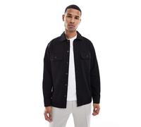 JACK & JONES Jjecharge - Maglietta a Maniche Corte LS Noos, Nero, S