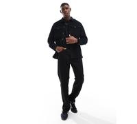 Jack & Jones - Camicia giacca oversize nera in velluto a coste-Nero XS