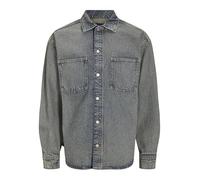JACK & JONES Camicia in Jeans da Uomo Wide Fit, Denim Sbiadito, S